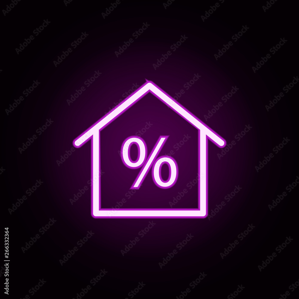 real estate percent neon icon. Elements of building set. Simple icon for websites, web design, mobile app, info graphics real estate percent neon icon. Elements of building set. Simple icon for websites, web design, mobile app, info graphics