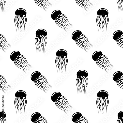 Jellyfish Icon Seamless Pattern, Jelly Fish Icon
