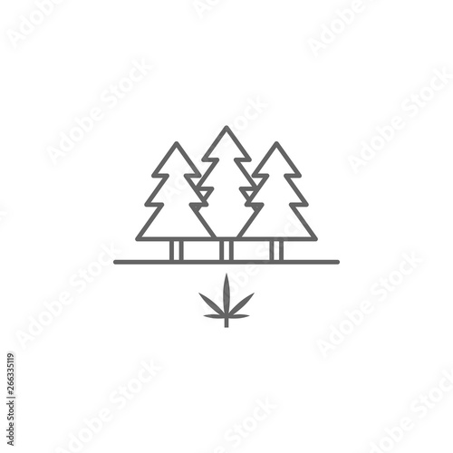 Trees, marijuana icon. Element of marijuana icon. Thin line icon for website design and development, app development. Premium icon