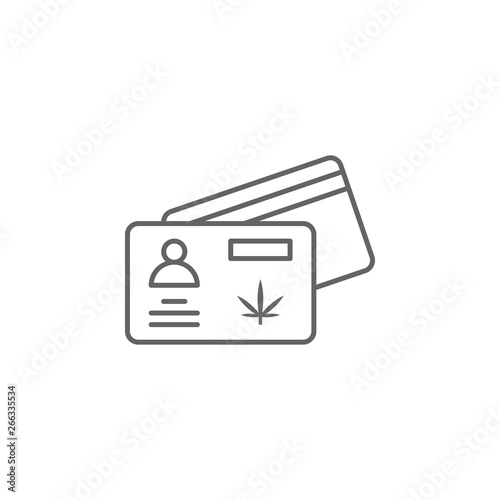 Card, marijuana icon. Element of marijuana icon. Thin line icon for website design and development, app development. Premium icon