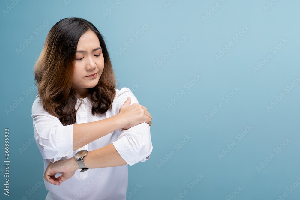 Woman has body pain Woman has body pain