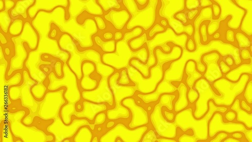 Growing and splitting organic yellow liquid bubbles like cells, bacterias, nuclear waste, toxic waste, contamination, science, medical and health 4k horizontal looped video
