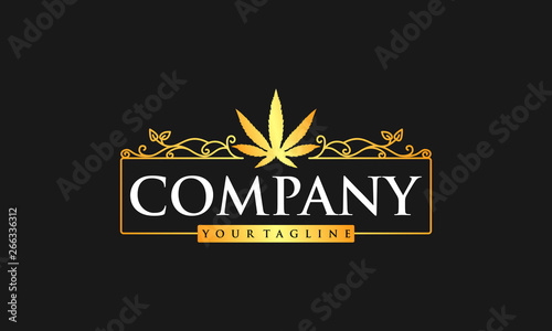 Gold cannabis luxury logo design