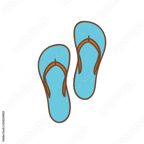 Drawn icon of a colorful summer slippers