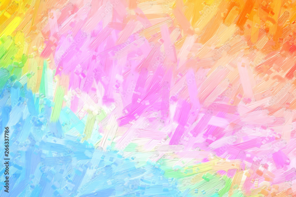 Fototapeta premium Colorful oil painting hand-painted art illustration : abstract texture on canvas, background (High-resolution 2D CG illustration)