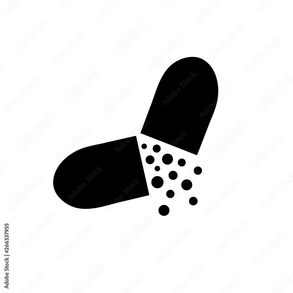 Capsule Icon In Flat Style Vector For Apps, UI, Websites. Black Icon Vector Illustration. Capsule Icon In Flat Style Vector For Apps, UI, Websites. Black Icon Vector Illustration.