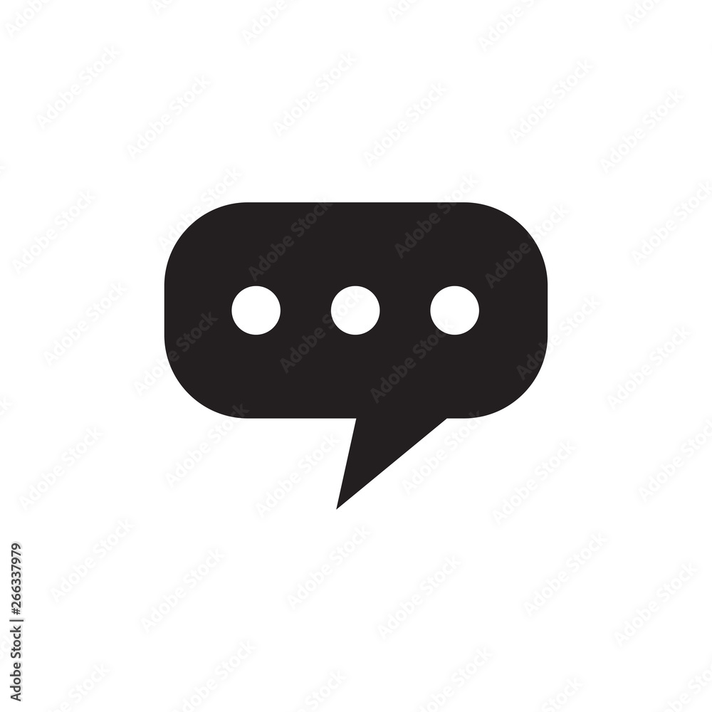 Speech Bubble Icon In Flat Style Vector For Apps, UI, Websites. Black Icon Vector Illustration. Speech Bubble Icon In Flat Style Vector For Apps, UI, Websites. Black Icon Vector Illustration.