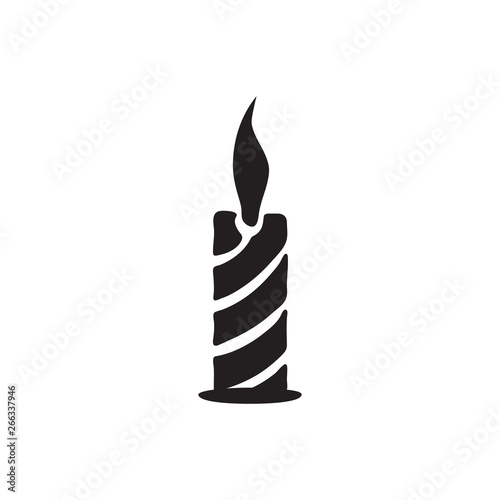 Candle Icon In Flat Style Vector For Apps  UI  Websites. Black Icon Vector Illustration.