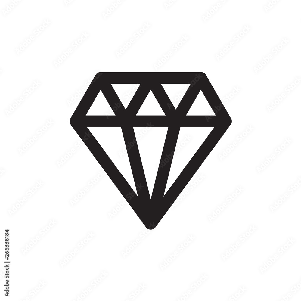 Diamond Icon In Flat Style Vector Icon For Apps, UI, Websites. Black Icon Vector Illustration. Diamond Icon In Flat Style Vector Icon For Apps, UI, Websites. Black Icon Vector Illustration.