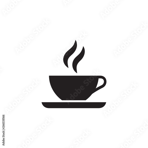 Coffee Cup Icon In Flat Style Vector Icon For Apps, UI, Websites. Black Icon Vector Illustration. photo