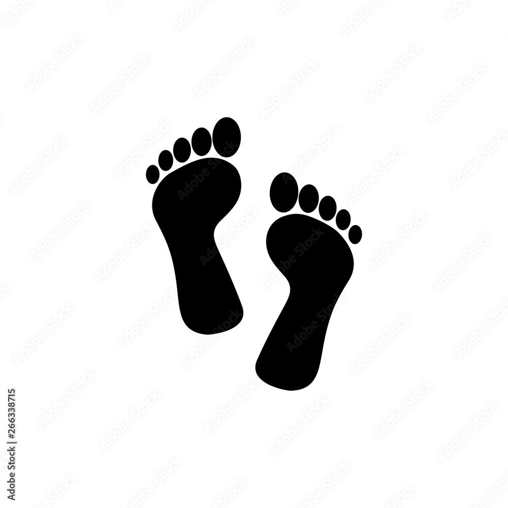 Footprint Icon In Flat Style Vector For App, UI, Websites. Black Icon Vector Illustration. Footprint Icon In Flat Style Vector For App, UI, Websites. Black Icon Vector Illustration.