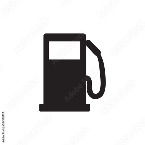 Gas Station Icon In Flat Style Vector For App, UI, Websites. Black Icon Vector Illustration.