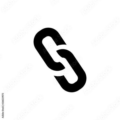 Link Icon In Flat Style Vector For App, UI, Websites. Black Icon Vector Illustration.