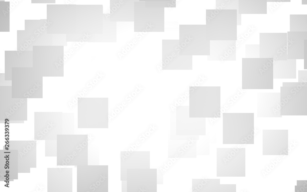 White abstract background. Misty backdrop with grey squares. 3D illustration