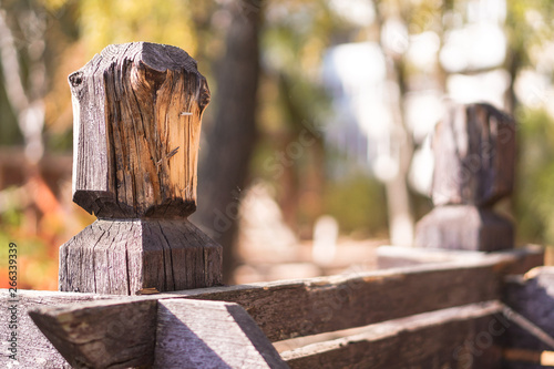 Wallpaper Mural Beautiful autumn background. Wooden fence in rural areas. Farm Stock photo Torontodigital.ca