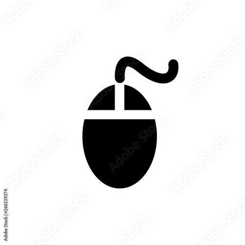 Mouse Icon In Flat Style Vector For App, UI, Websites. Black Icon Vector Illustration.