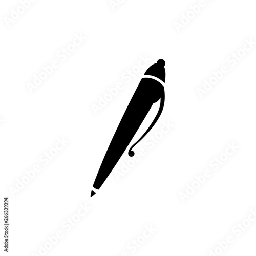 Pen Icon In Flat Style Vector For Apps, UI, Websites. Black Icon Vector Illustration.