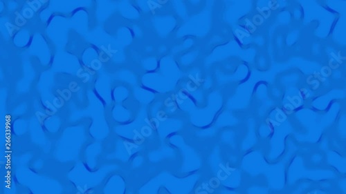 Growing and splitting organic vivid dark blue liquid bubbles like cells, bacterias, nuclear waste, toxic waste, contamination, science, medical and health 4k horizontal looped video