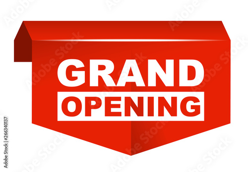 red vector banner grand opening