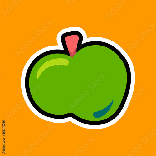 Apple flat vector illustration