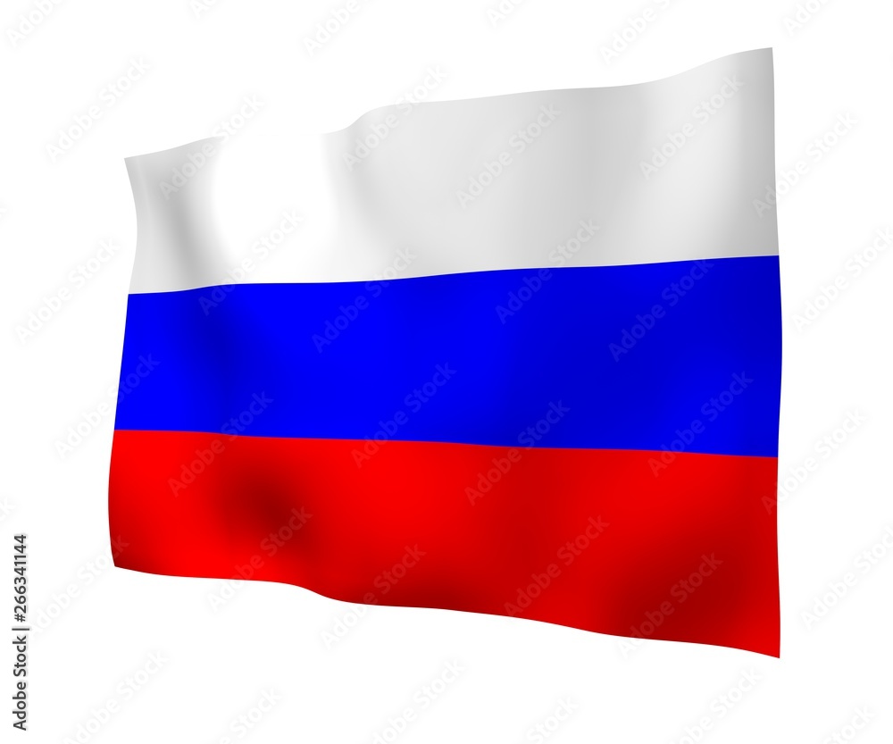 Waving flag of the Russian Federation. The National. State symbol of the Russia. 3D illustration Waving flag of the Russian Federation. The National. State symbol of the Russia. 3D illustration