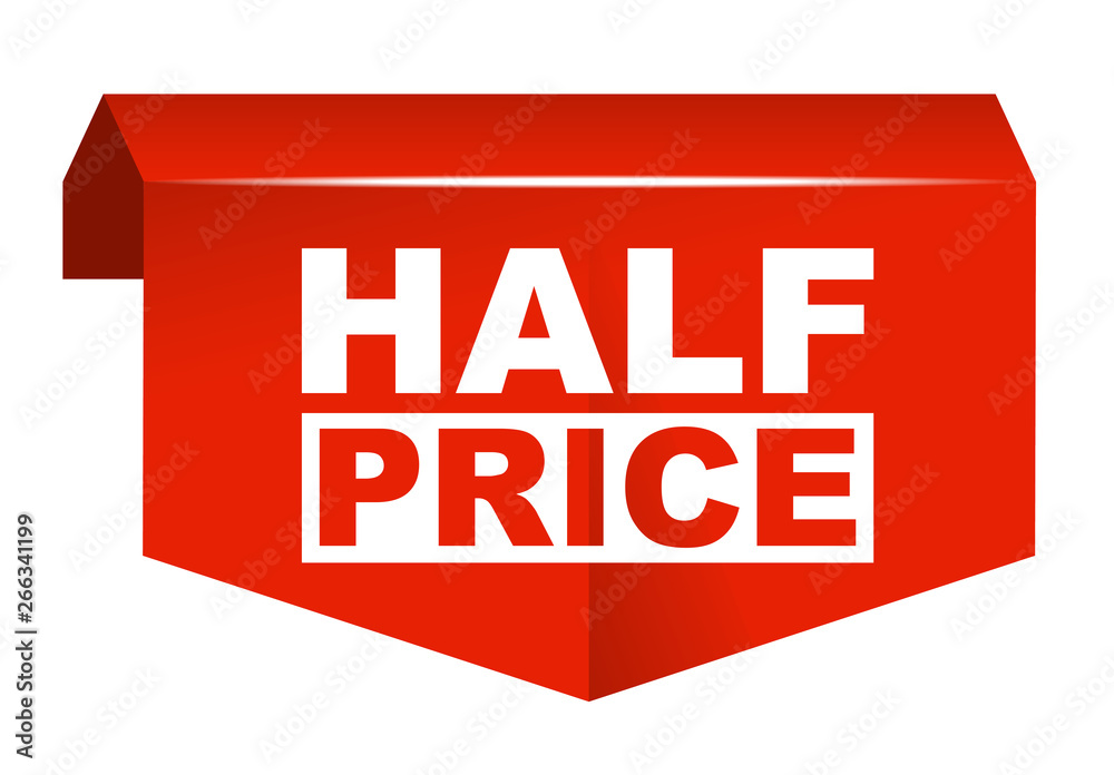 red vector banner half price red vector banner half price