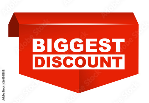 red vector banner biggest discount