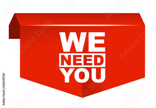 red vector banner we need you