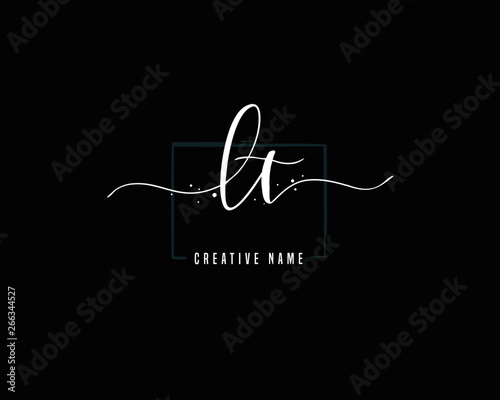 L T LT initial logo handwriting  template vector