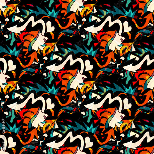 bright abstract pattern in the style of graffiti qualitative illustration for your design