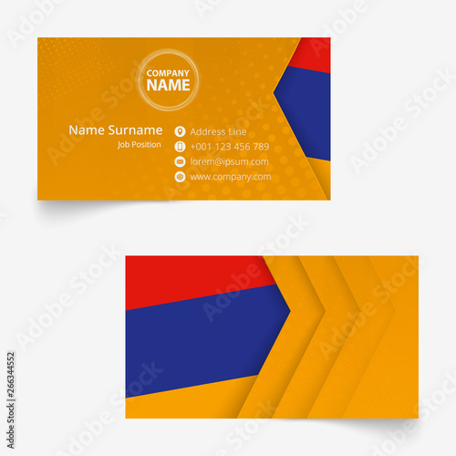 Armenia Flag Business Card, standard size (90x50 mm) business card template.
