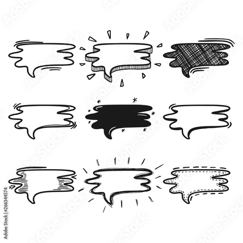 Thoughts bubbles hand drawn set