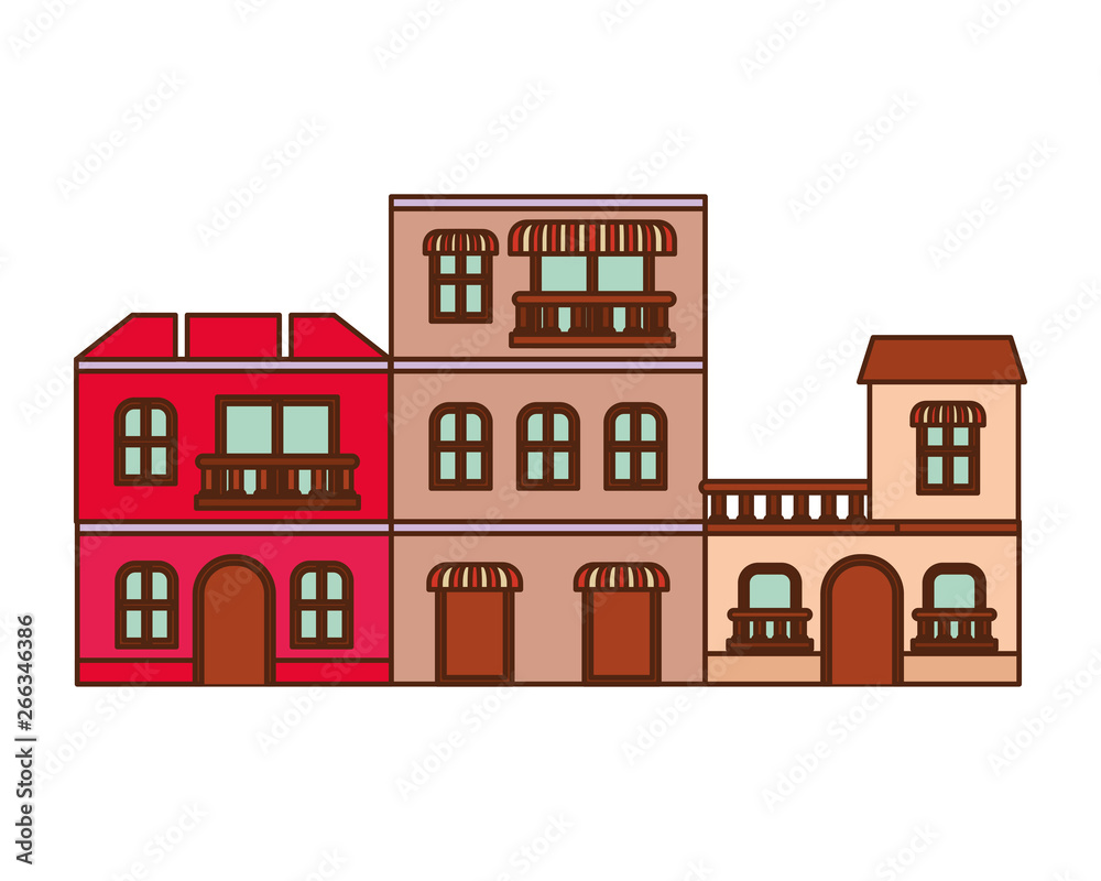 neighborhood houses isolated icon