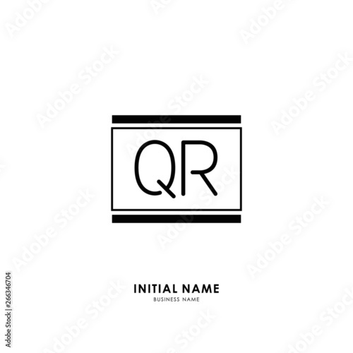 Q R QR Initial logo letter with minimalist concept. Vector with scandinavian style logo.