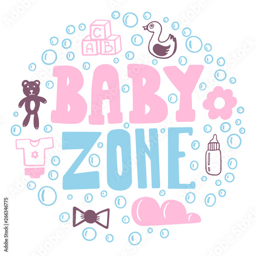 Baby zone Doodle drawings are a set of objects for baby.