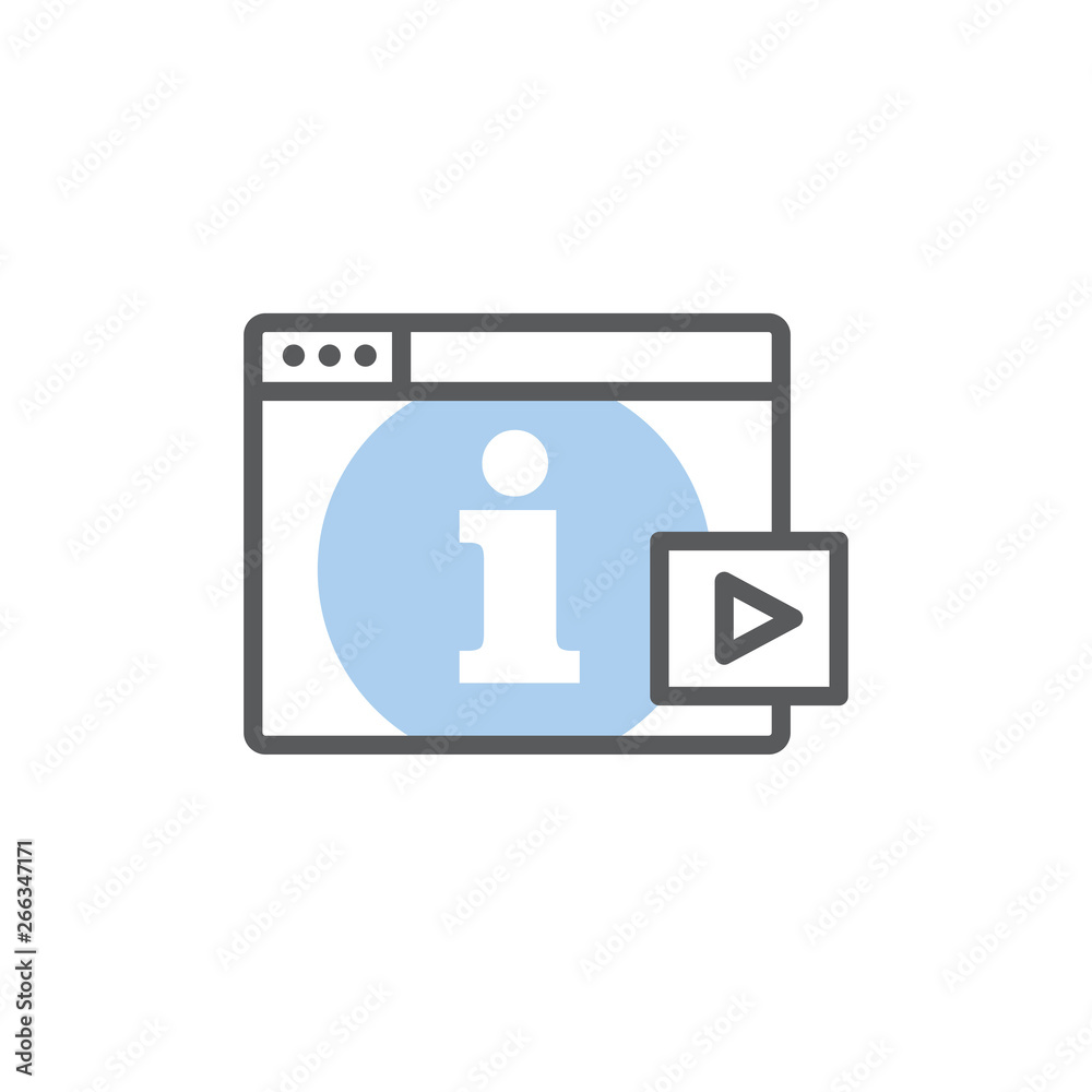 Video teaching and training - informational video icon / video button Video teaching and training - informational video icon / video button