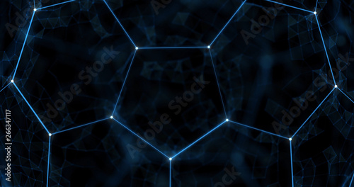 Holographic football background. Abstract sport image. Soccer ball network structure. Digital computer image. Generative picture. 3D illustration, 3D rendering