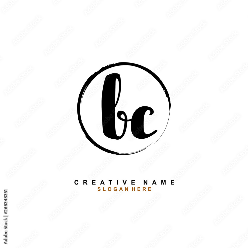 B C BC Initial logo template vector. Letter logo concept
