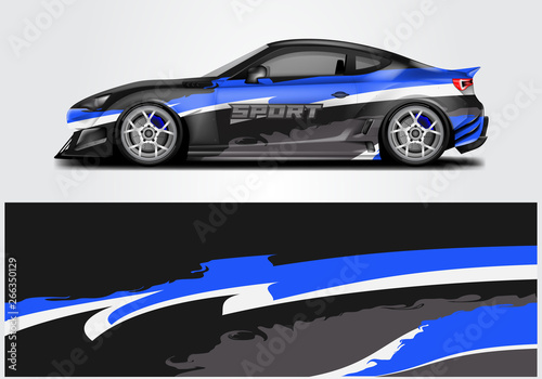 Car wrap livery decal vector   supercar  rally  drift . Graphic abstract stripe racing background . Eps 10