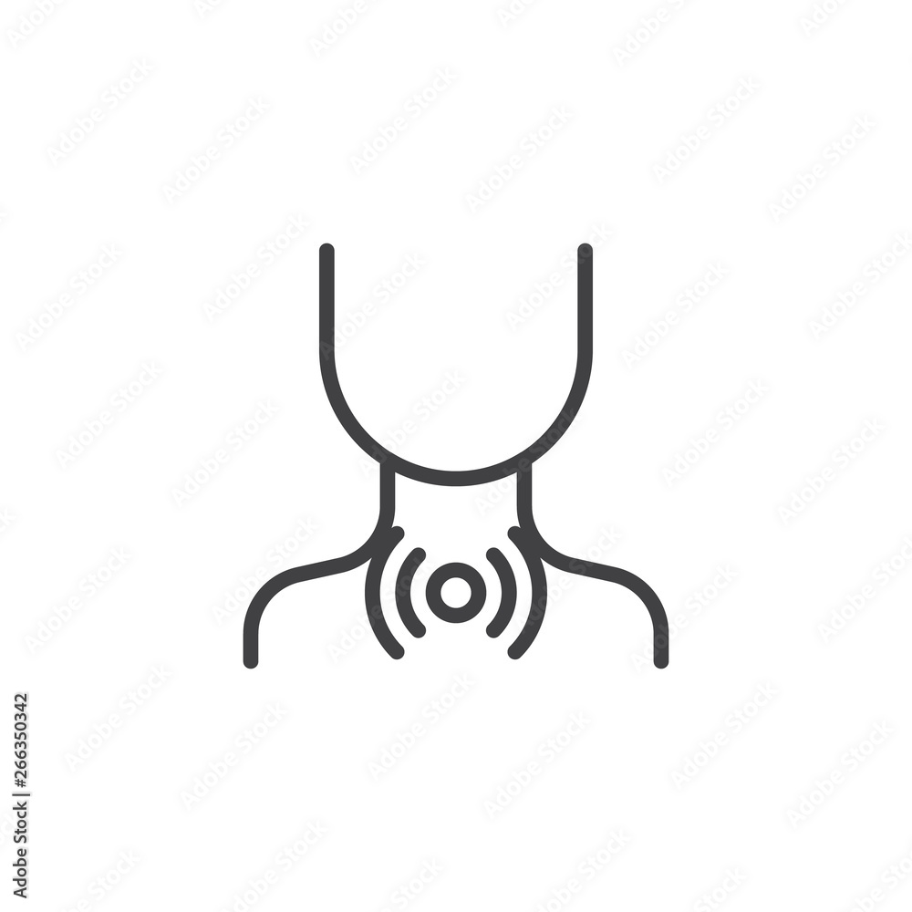 Sore throat line icon. linear style sign for mobile concept and web design. Painful throat outline vector icon. Symbol, logo illustration. Pixel perfect vector graphics Sore throat line icon. linear style sign for mobile concept and web design. Painful throat outline vector icon. Symbol, logo illustration. Pixel perfect vector graphics