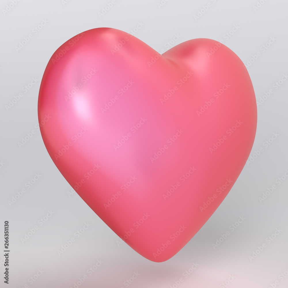 3D rendered Pink Red Heart illustration