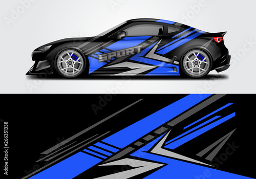 Car wrap livery decal vector , supercar, rally, drift . Graphic abstract stripe racing background . Eps 10