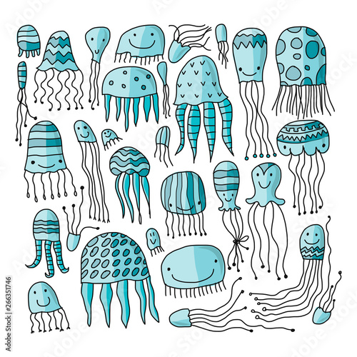 Jellyfish collection, sketch for your design