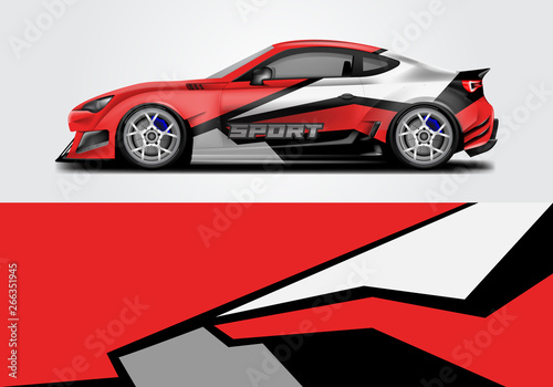 Car wrap livery decal vector   supercar  rally  drift . Graphic abstract stripe racing background . Eps 10