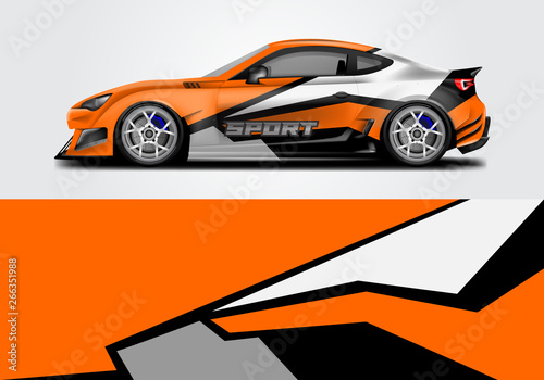 Car wrap livery decal vector   supercar  rally  drift . Graphic abstract stripe racing background . Eps 10