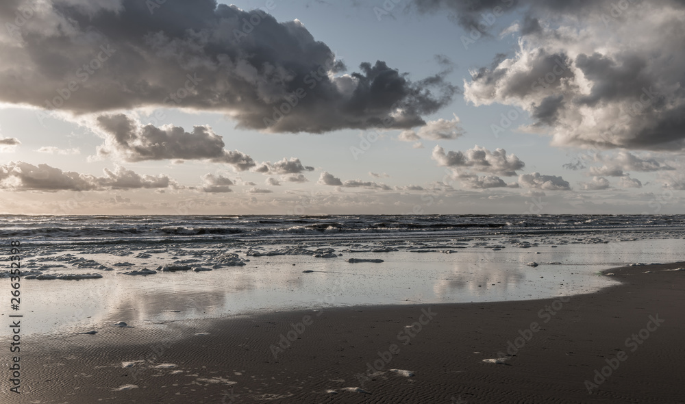 northsea seascape at low tide with cloudy sky northsea seascape at low tide with cloudy sky