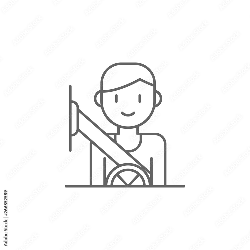 Seat belt, car icon. Element of auto service icon. Thin line icon for website design and development, app development. Premium icon