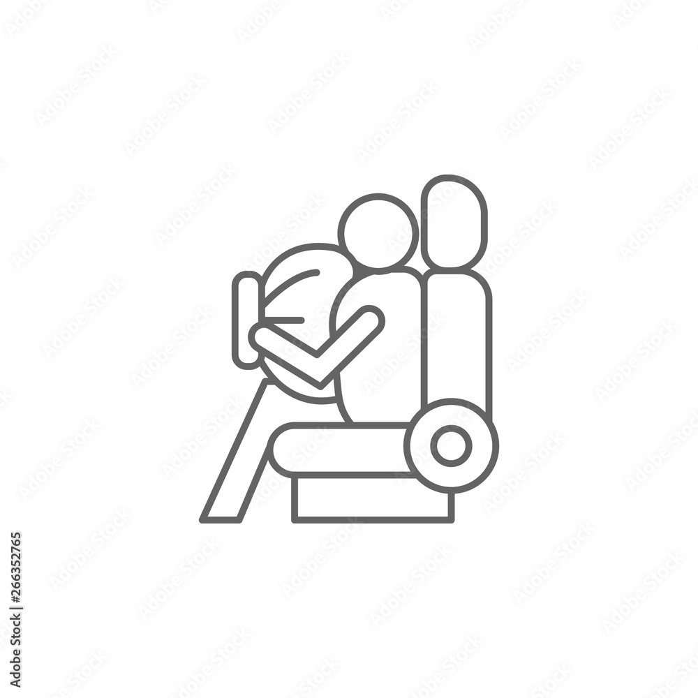 Airbag, car icon. Element of auto service icon. Thin line icon for website design and development, app development. Premium icon Airbag, car icon. Element of auto service icon. Thin line icon for website design and development, app development. Premium icon