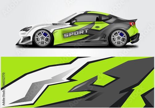 Car wrap livery decal vector , supercar, rally, drift . Graphic abstract stripe racing background . Eps 10