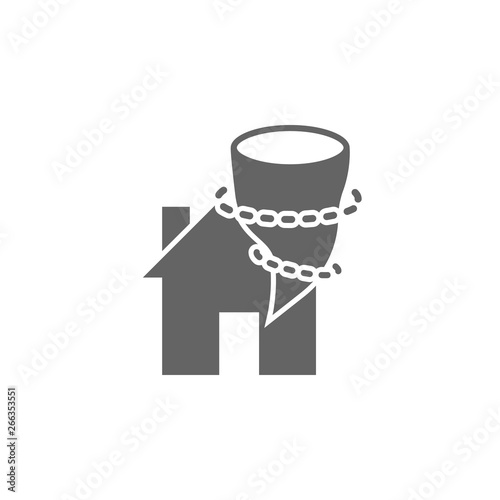 Insurance, house, tornado, windstorm icon. Element of insurance icon. Premium quality graphic design icon. Signs and symbols collection icon for websites, web design